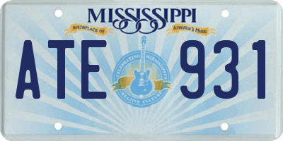 MS license plate ATE931