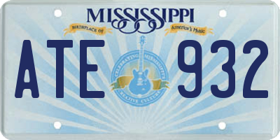 MS license plate ATE932