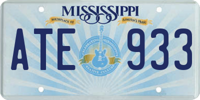 MS license plate ATE933