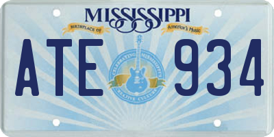 MS license plate ATE934