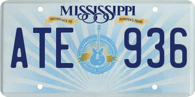 MS license plate ATE936