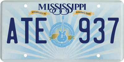 MS license plate ATE937