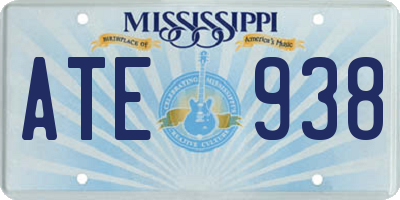 MS license plate ATE938