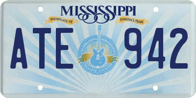 MS license plate ATE942