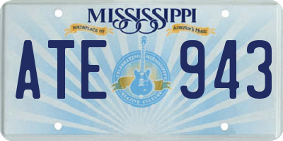 MS license plate ATE943