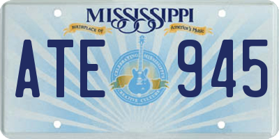 MS license plate ATE945