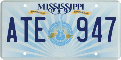 MS license plate ATE947