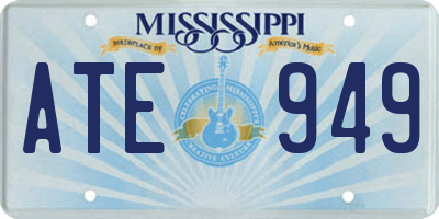 MS license plate ATE949