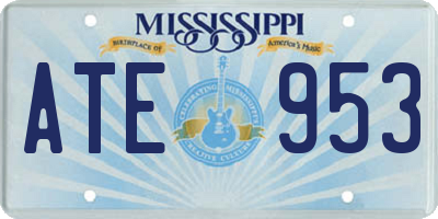MS license plate ATE953