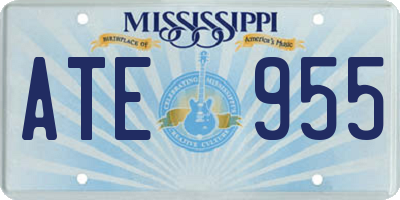 MS license plate ATE955