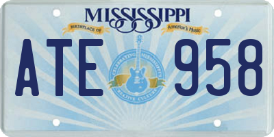 MS license plate ATE958