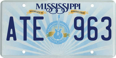 MS license plate ATE963