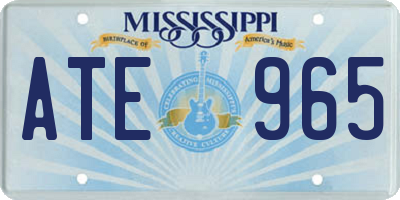 MS license plate ATE965