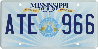 MS license plate ATE966