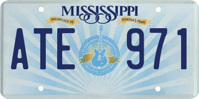 MS license plate ATE971