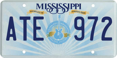 MS license plate ATE972