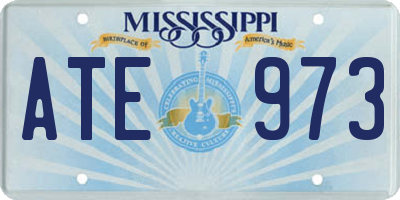 MS license plate ATE973