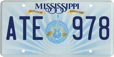 MS license plate ATE978