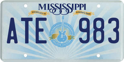 MS license plate ATE983