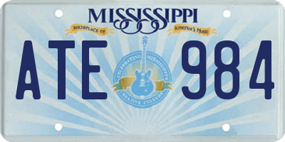 MS license plate ATE984