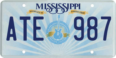MS license plate ATE987