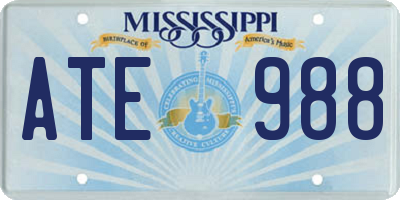 MS license plate ATE988
