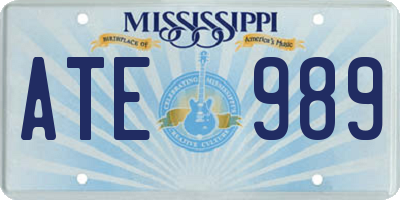 MS license plate ATE989