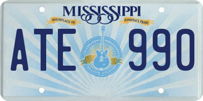 MS license plate ATE990