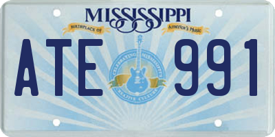 MS license plate ATE991