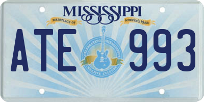 MS license plate ATE993