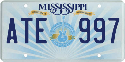 MS license plate ATE997