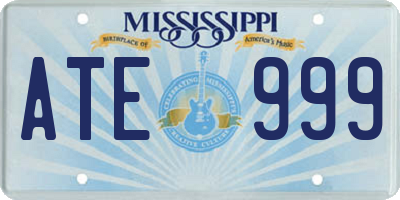 MS license plate ATE999