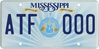 MS license plate ATF000