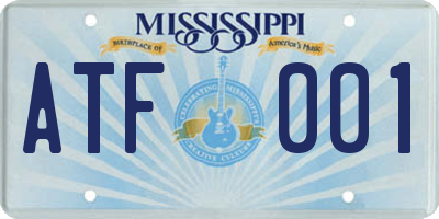 MS license plate ATF001