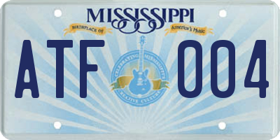 MS license plate ATF004
