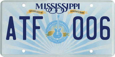 MS license plate ATF006