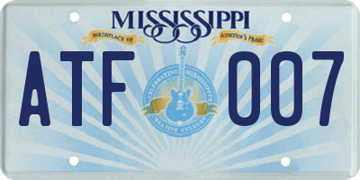 MS license plate ATF007
