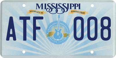 MS license plate ATF008