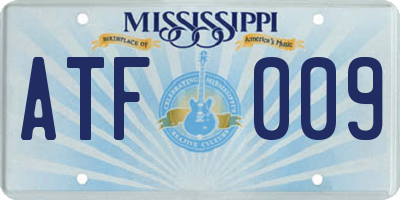 MS license plate ATF009