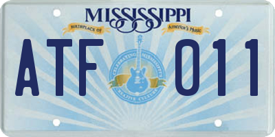 MS license plate ATF011