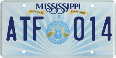MS license plate ATF014