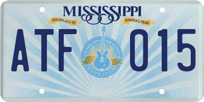 MS license plate ATF015
