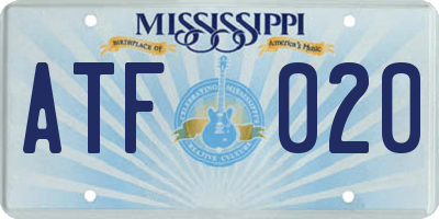 MS license plate ATF020