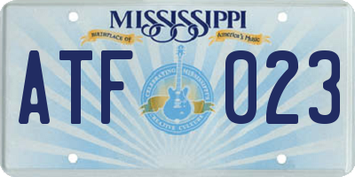 MS license plate ATF023