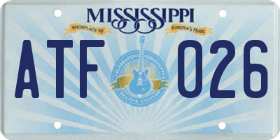 MS license plate ATF026