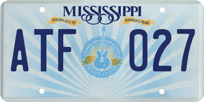 MS license plate ATF027
