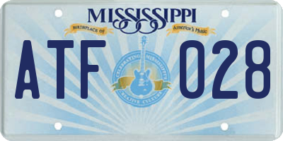 MS license plate ATF028