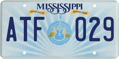 MS license plate ATF029
