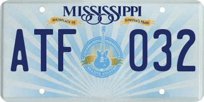 MS license plate ATF032