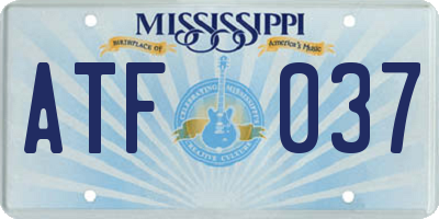 MS license plate ATF037